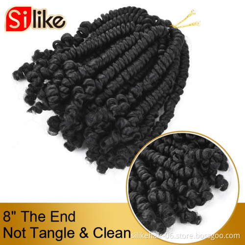 6-8inch Pre-twisted Spring bomb Twists Crochet Braids Synthetic Braiding Hair Extension Bob Spring short Twist  styles Hair